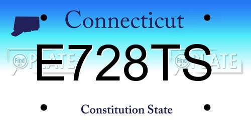 E728TS Connecticut License Plate