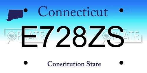 E728ZS Connecticut License Plate