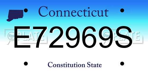 E72969S Connecticut License Plate