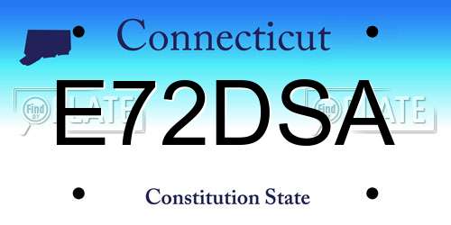 E72DSA Connecticut License Plate