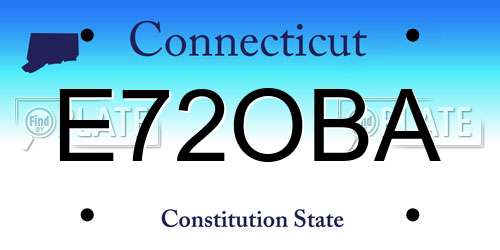 E72OBA Connecticut License Plate
