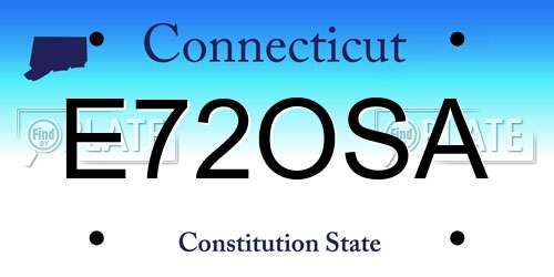 E72OSA Connecticut License Plate