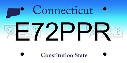 E72PPR Connecticut License Plate