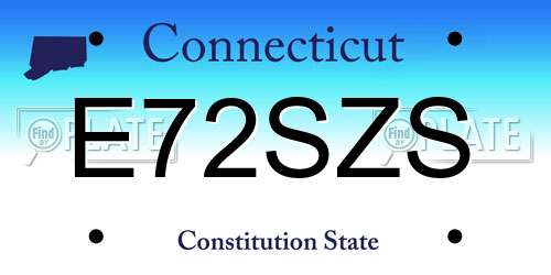 E72SZS Connecticut License Plate