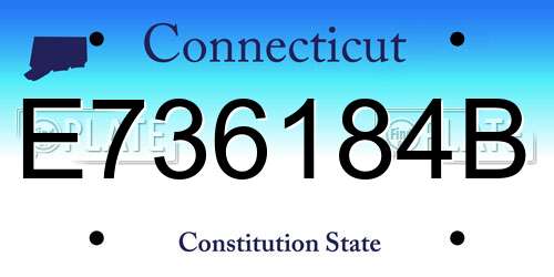 E736184B Connecticut License Plate
