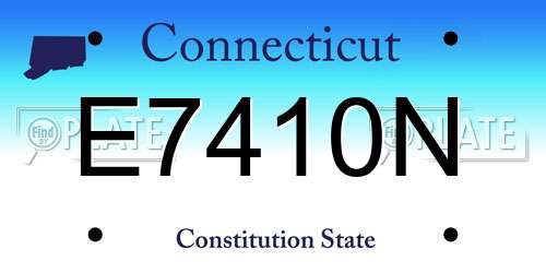 E7410N Connecticut License Plate