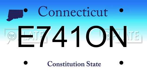 E741ON Connecticut License Plate