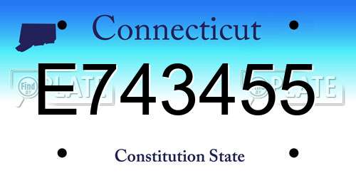 E743455 Connecticut License Plate