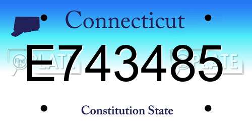 E743485 Connecticut License Plate