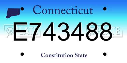 E743488 Connecticut License Plate