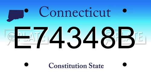 E74348B Connecticut License Plate