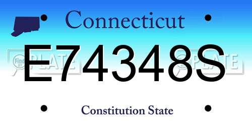 E74348S Connecticut License Plate