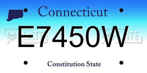 E7450W Connecticut License Plate