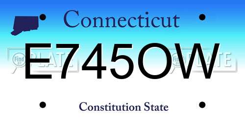 E745OW Connecticut License Plate