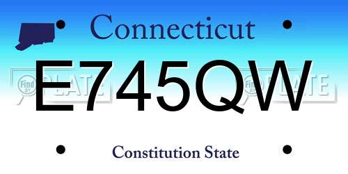 E745QW Connecticut License Plate