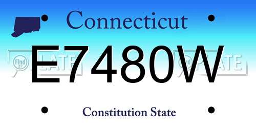E7480W Connecticut License Plate