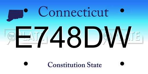 E748DW Connecticut License Plate