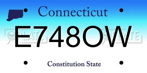 E748OW Connecticut License Plate