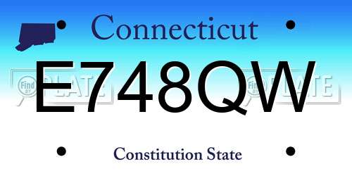 E748QW Connecticut License Plate