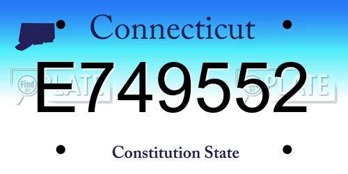 E749552 Connecticut License Plate