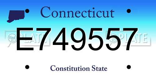 E749557 Connecticut License Plate