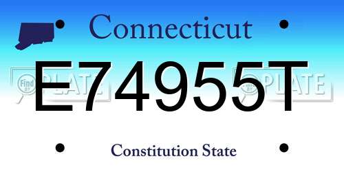 E74955T Connecticut License Plate