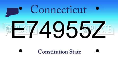 E74955Z Connecticut License Plate
