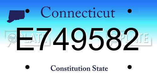 E749582 Connecticut License Plate
