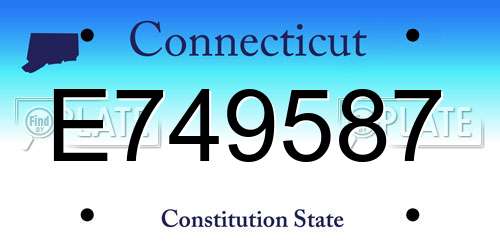 E749587 Connecticut License Plate