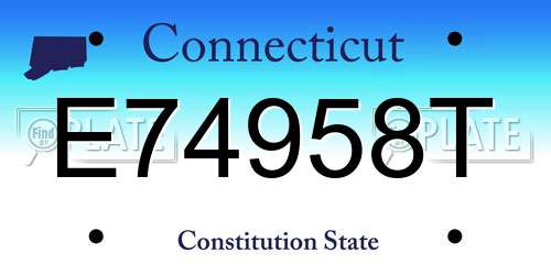 E74958T Connecticut License Plate