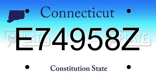 E74958Z Connecticut License Plate