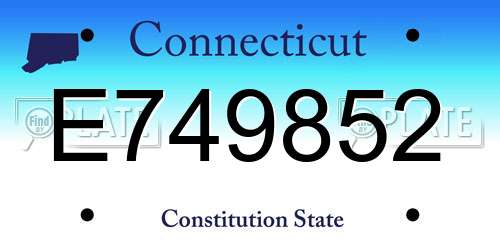 E749852 Connecticut License Plate