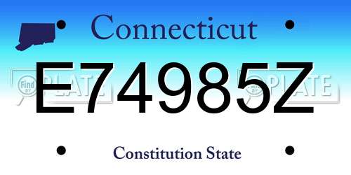 E74985Z Connecticut License Plate