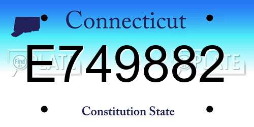E749882 Connecticut License Plate