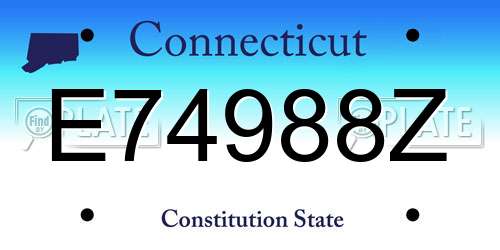 E74988Z Connecticut License Plate