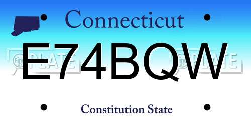 E74BQW Connecticut License Plate