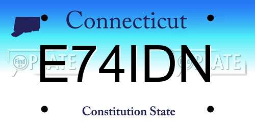 E74IDN Connecticut License Plate