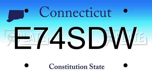 E74SDW Connecticut License Plate