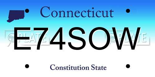 E74SOW Connecticut License Plate