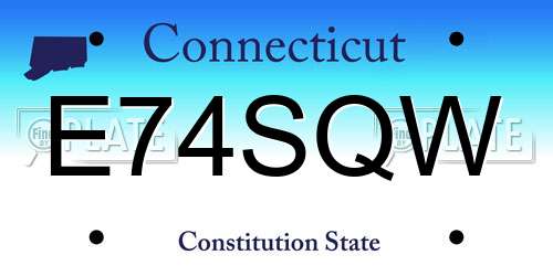 E74SQW Connecticut License Plate