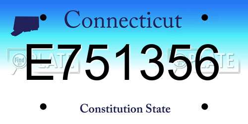 E751356 Connecticut License Plate
