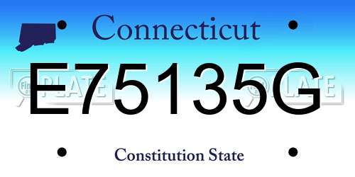 E75135G Connecticut License Plate