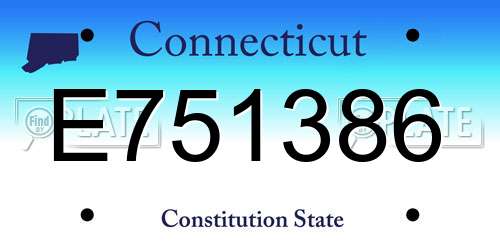 E751386 Connecticut License Plate