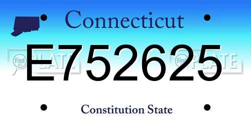 E752625 Connecticut License Plate
