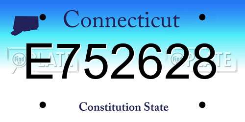E752628 Connecticut License Plate