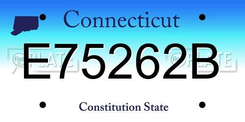 E75262B Connecticut License Plate