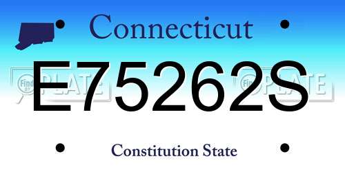 E75262S Connecticut License Plate