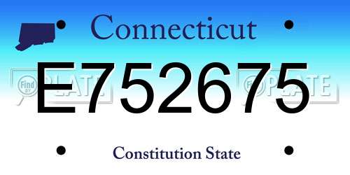 E752675 Connecticut License Plate