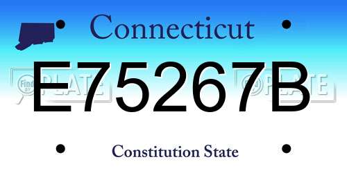 E75267B Connecticut License Plate