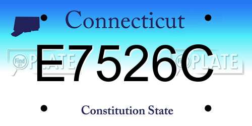 E7526C Connecticut License Plate